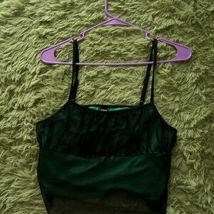 Green Mesh crop top
